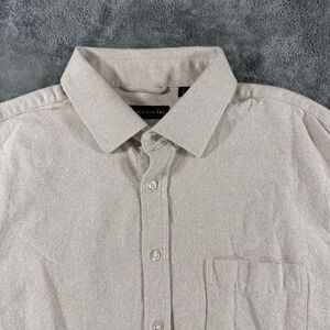 American Tall Mens Nelson Flannel Shirt Beige Cream Pocket Large Tall
